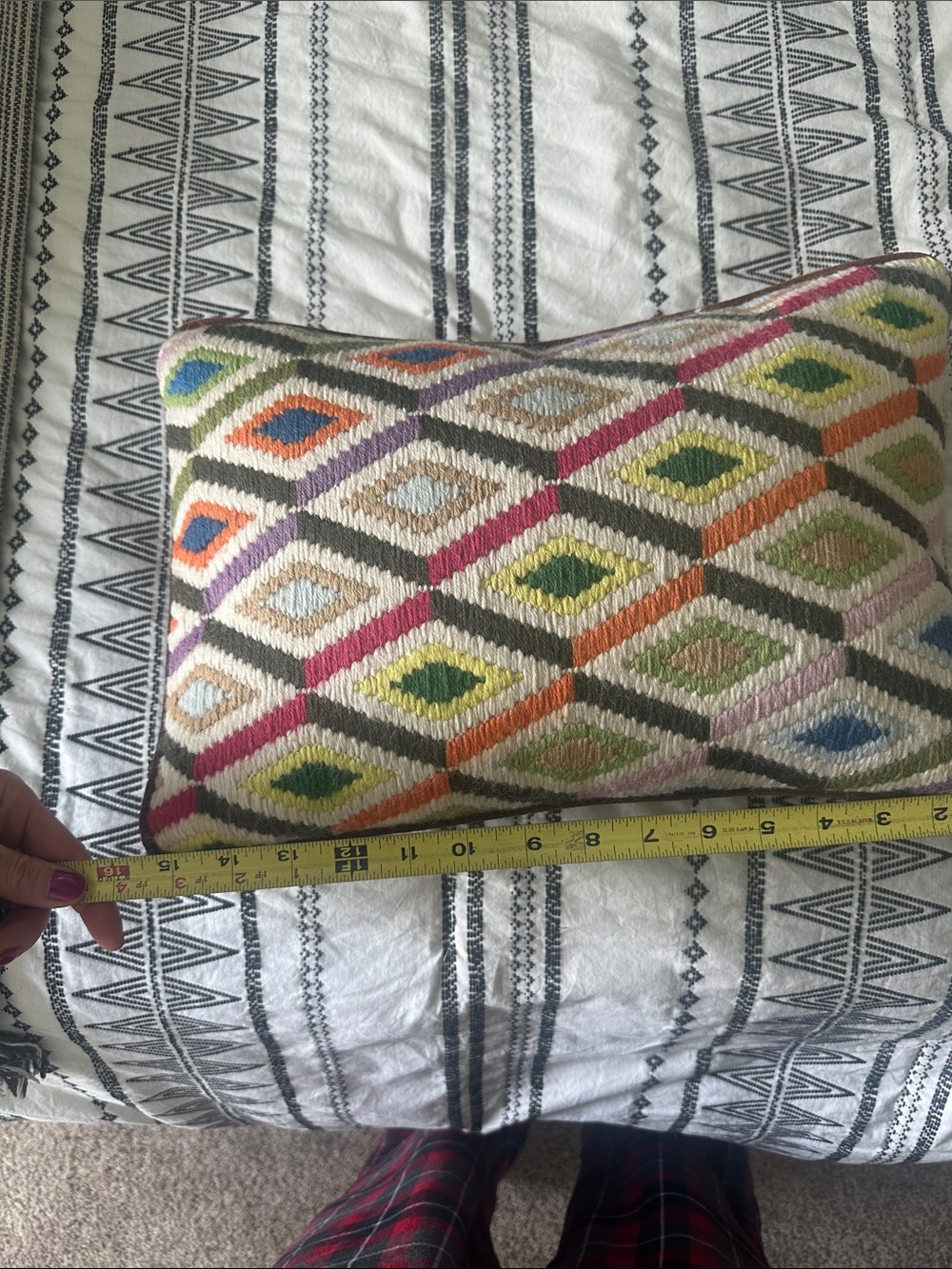 Jonathan Adler Multi Diamonds Bargello Pillow - Picture 6 of 6
